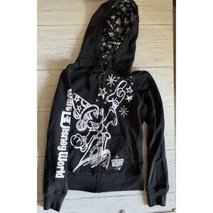 Disney Parks Mickey Mouse Hoodie Womens XS Black 2013 Believe In Magic Fantasia